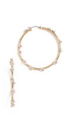 Rebecca Minkoff Beaded Fringe Hoop Earrings