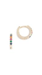 Shashi Rainbow Katerina Pave Huggie Earrings