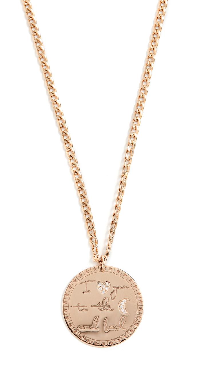 Zoe Chicco 14k Gold Large Mantra Lariat Necklace