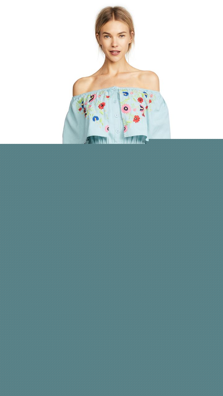 Pam Gela Rib Trim Printed Dress