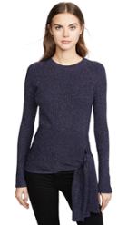 3 1 Phillip Lim Metallic Ribbed Pullover With Waist Tie