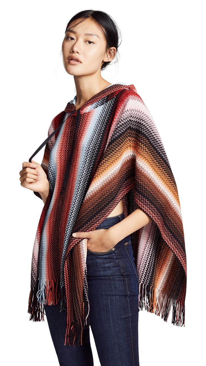 Missoni Striped Poncho Hoodie