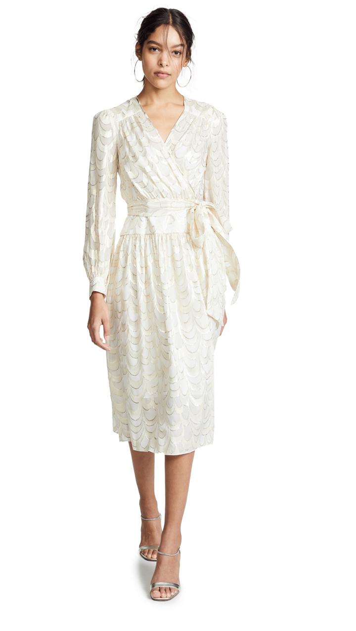 Milly Katy Wrap Midi Dress