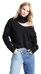 Monse Drop Shoulder V Neck Turtleneck