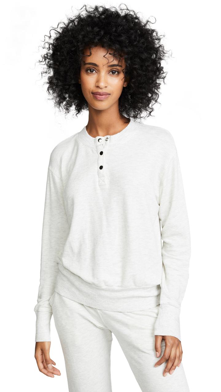 Monrow Supersoft Henley Sweatshirt