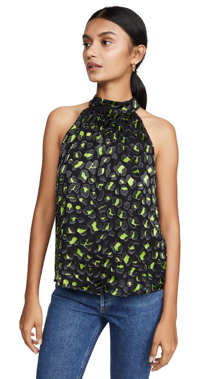 Alice Olivia Kinsley Gathered Halter Top