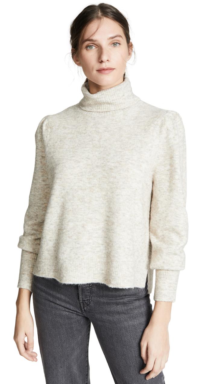 Frame Swingy Rib Turtleneck Sweater