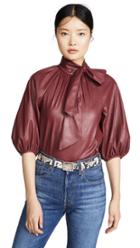 Rebecca Taylor Vegan Leather Top