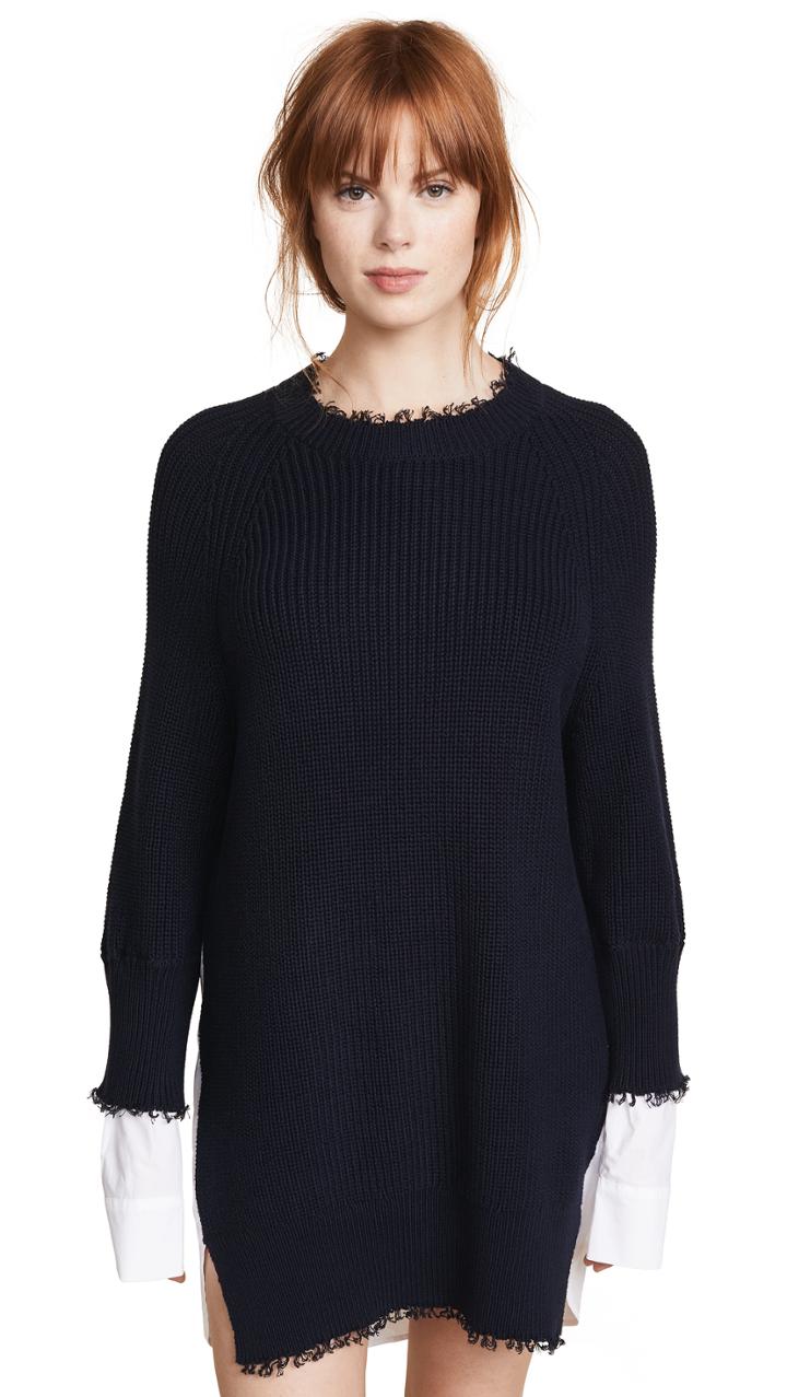 T By Alexander Wang Hybrid Varsity Sweater Dress