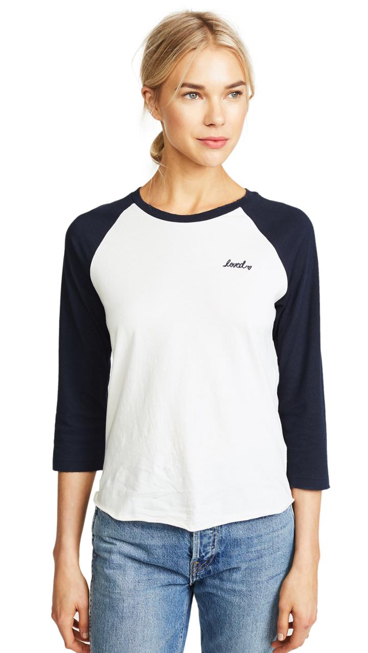 Amo Embroidered Loved Raglan Baseball Tee
