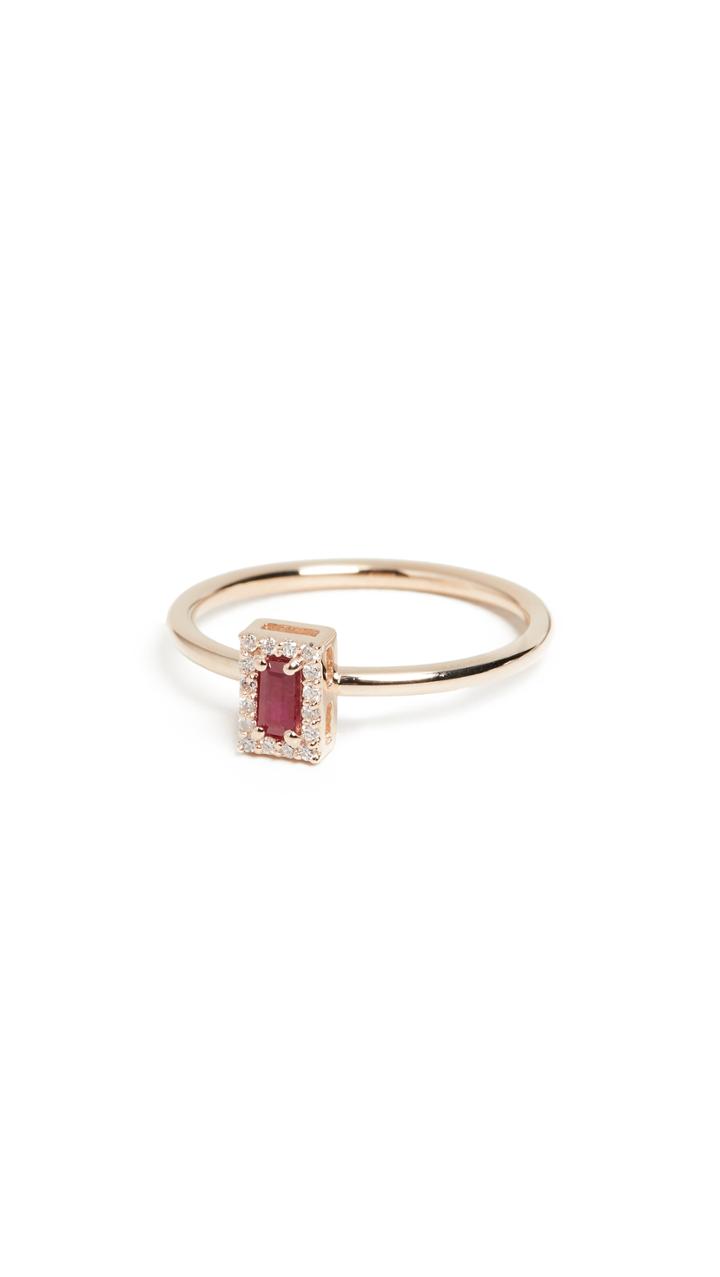 Alison Lou 14k Ruby Diamond Stack Ring