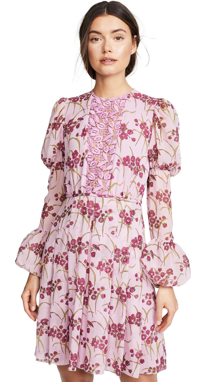 Giambattista Valli Puff Sleeve Floral Dress