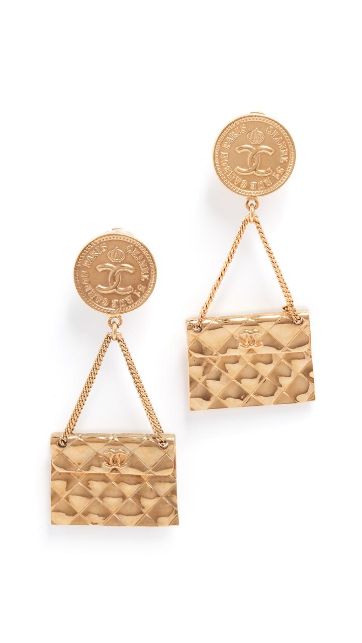 What Goes Around Comes Around Chanel Flapbag Earrings