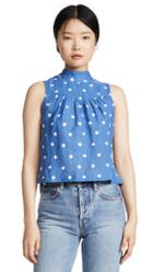 Bella Dahl Sleeveless Mock Neck Button Back Blouse