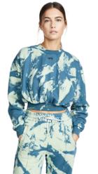 Off White Tie Dye Extra Crop Sweatshirt