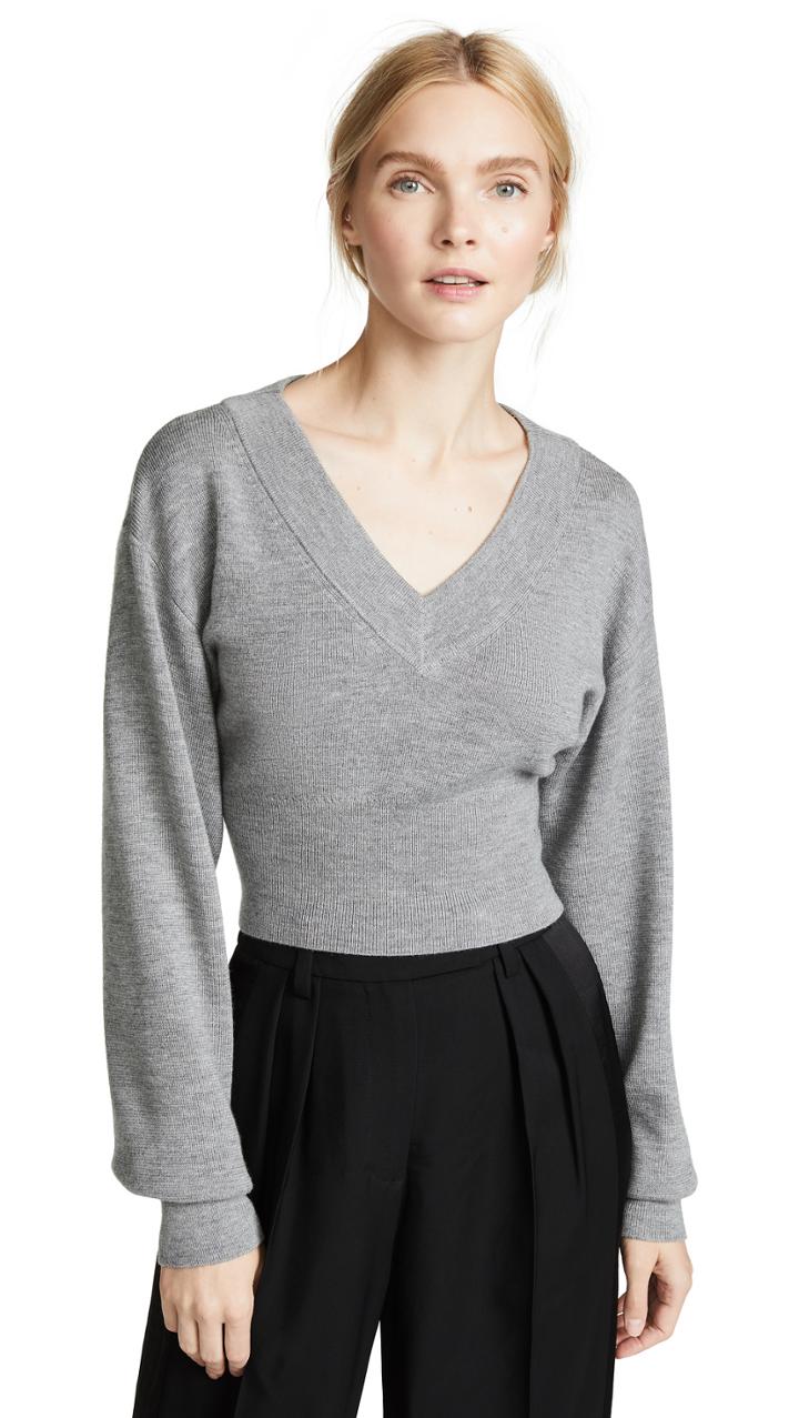 T By Alexander Wang Twist Back Cropped Sweater