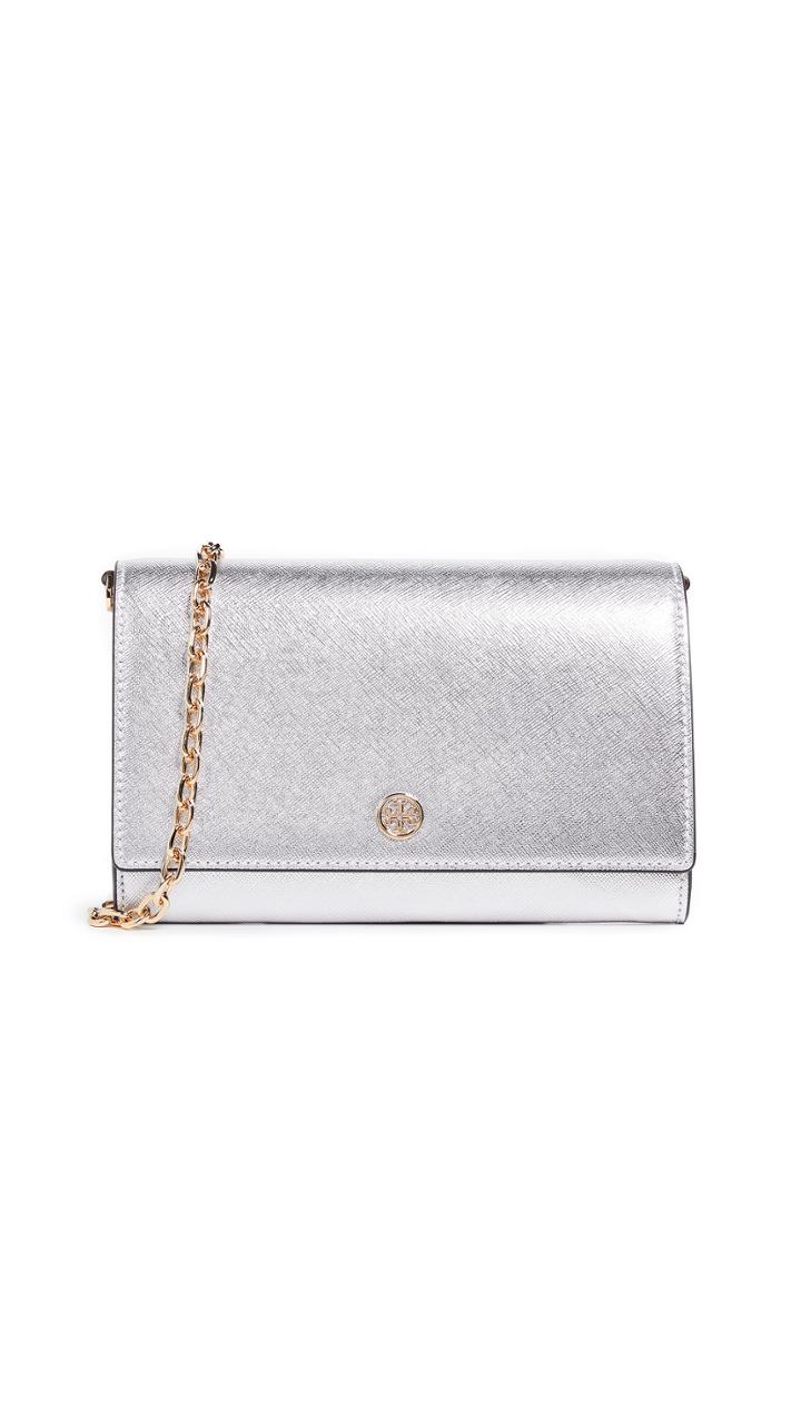 Tory Burch Robinson Metallic Chain Wallet