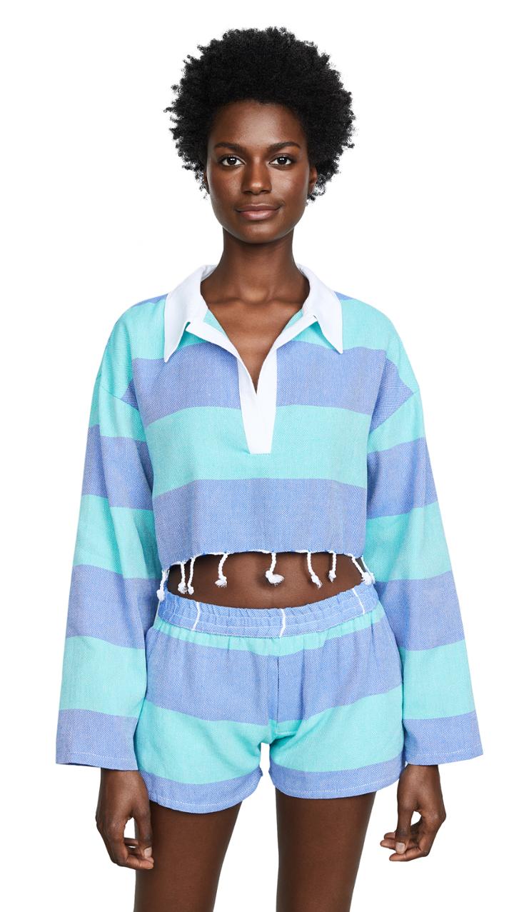 Paradised Cropped Rugby Tee