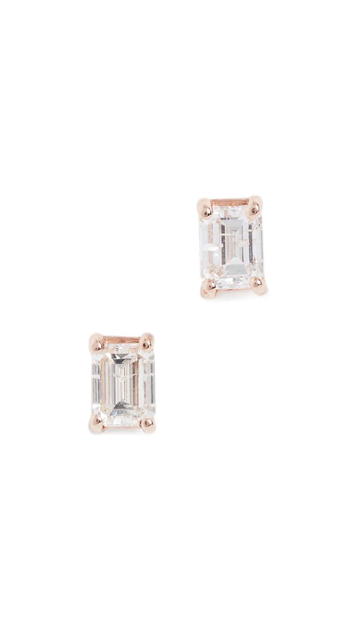 Shay 18k Large Solitaire Emerald Cut Diamond Earrings