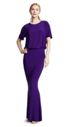 Norma Kamali Short Sleeve Boxy Top Fishtail Gown