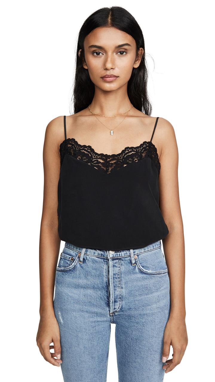 L Agence Janet Lace Trim Tank