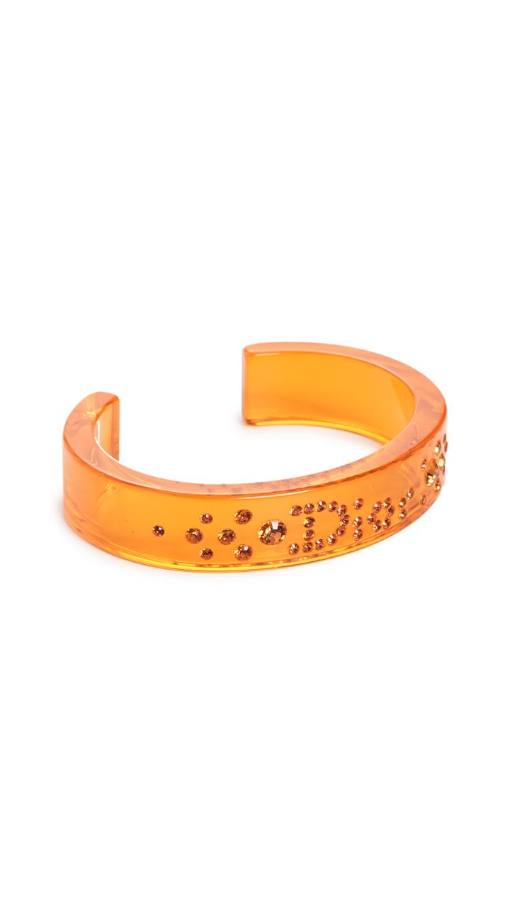 What Goes Around Comes Around Dior Orange Acrylic Narrow Cuff