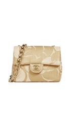 What Goes Around Comes Around Chanel Beige Raffia Half Flap Mini