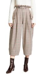 Stella Jean Plaid Wide Leg Trousers