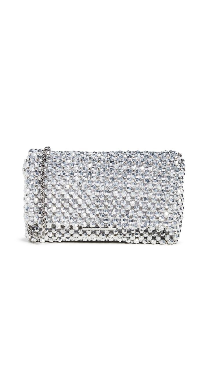 Loeffler Randall Mini Beaded Clutch With Chain Strap