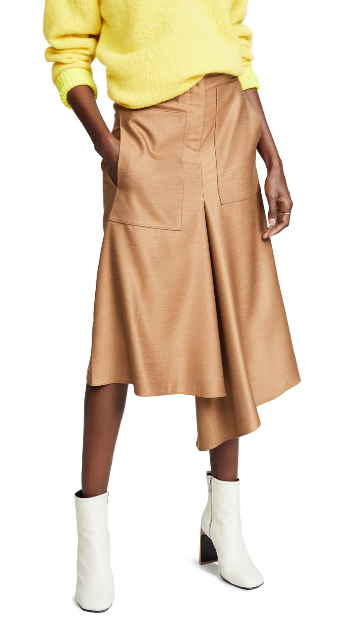Tibi High Waisted Drape Skirt