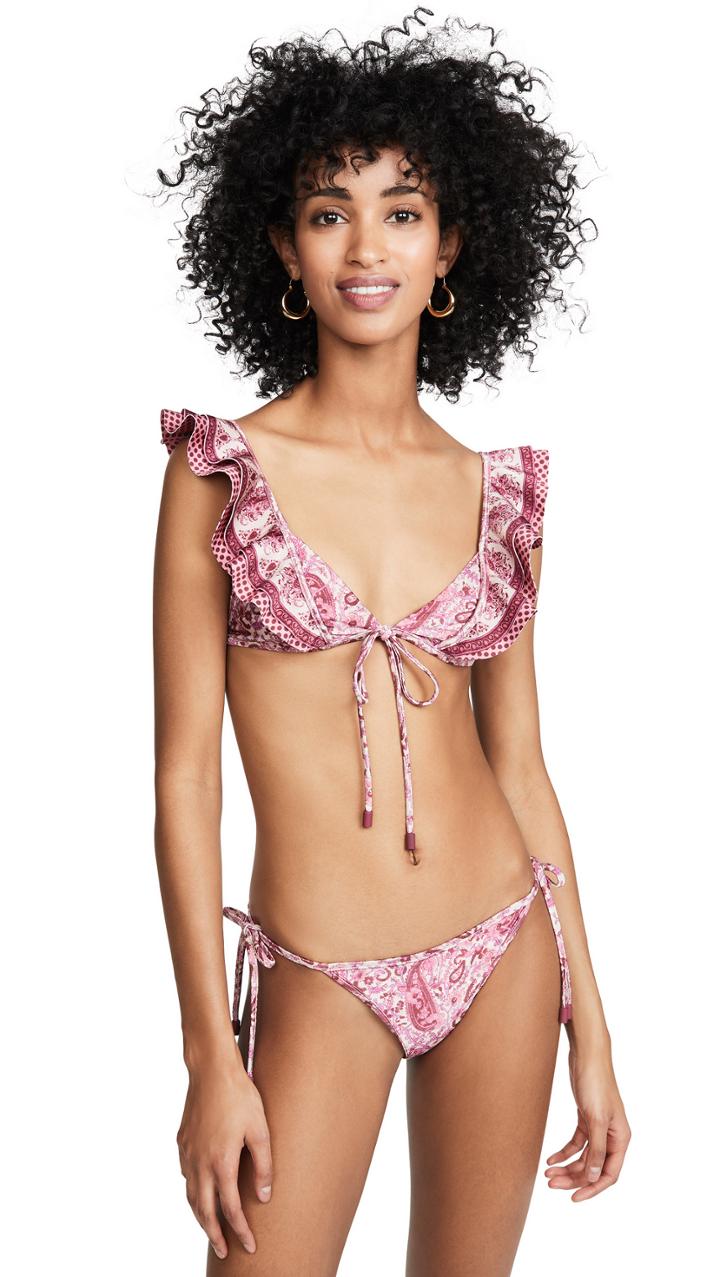 Zimmermann Amari Frill Tie Front Bikini Set
