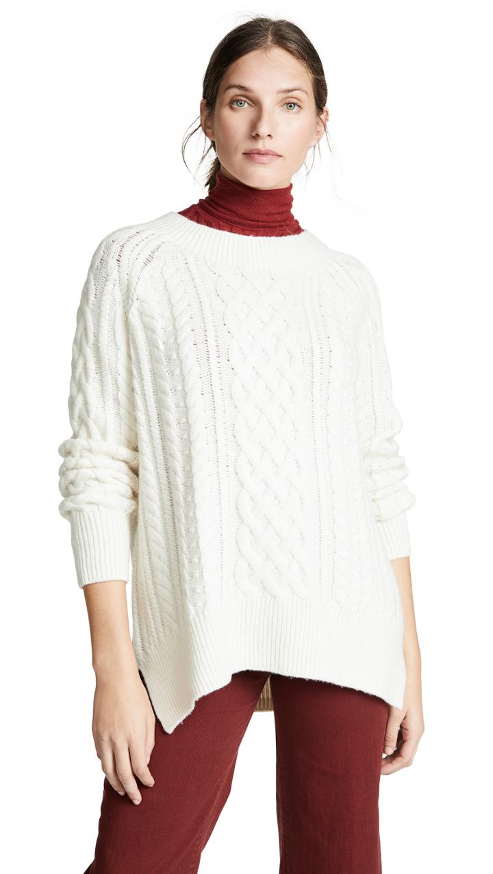Vince Cable Knit Wool Tunic Sweater