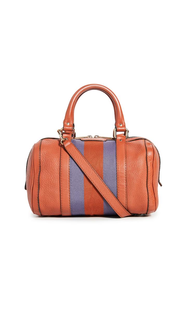 What Goes Around Comes Around Gucci Orange Leather Boston Bag