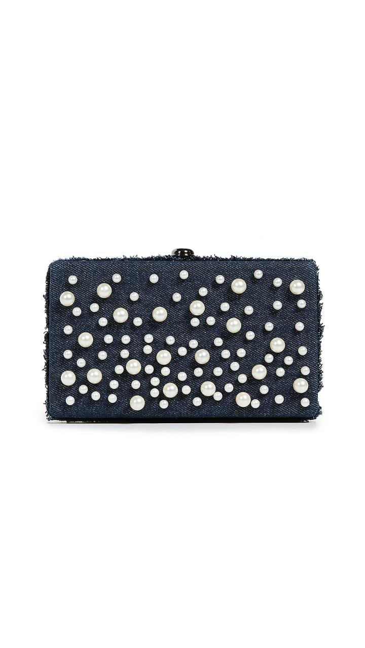 Deux Lux Box Faux Pearl Clutch