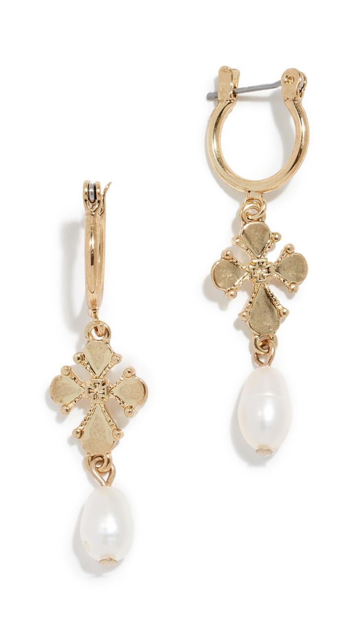 Luv Aj Nouveau Cross Cultured Pearl Earrings