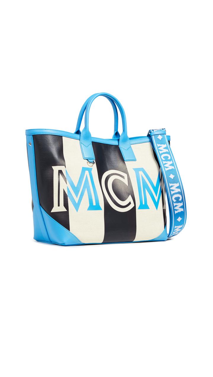 Mcm Llse Canvas Medium Shopper Tote