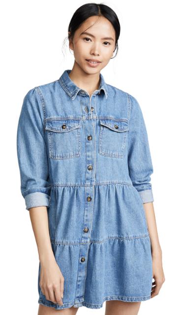 Free People Nicole Denim Shirtdress
