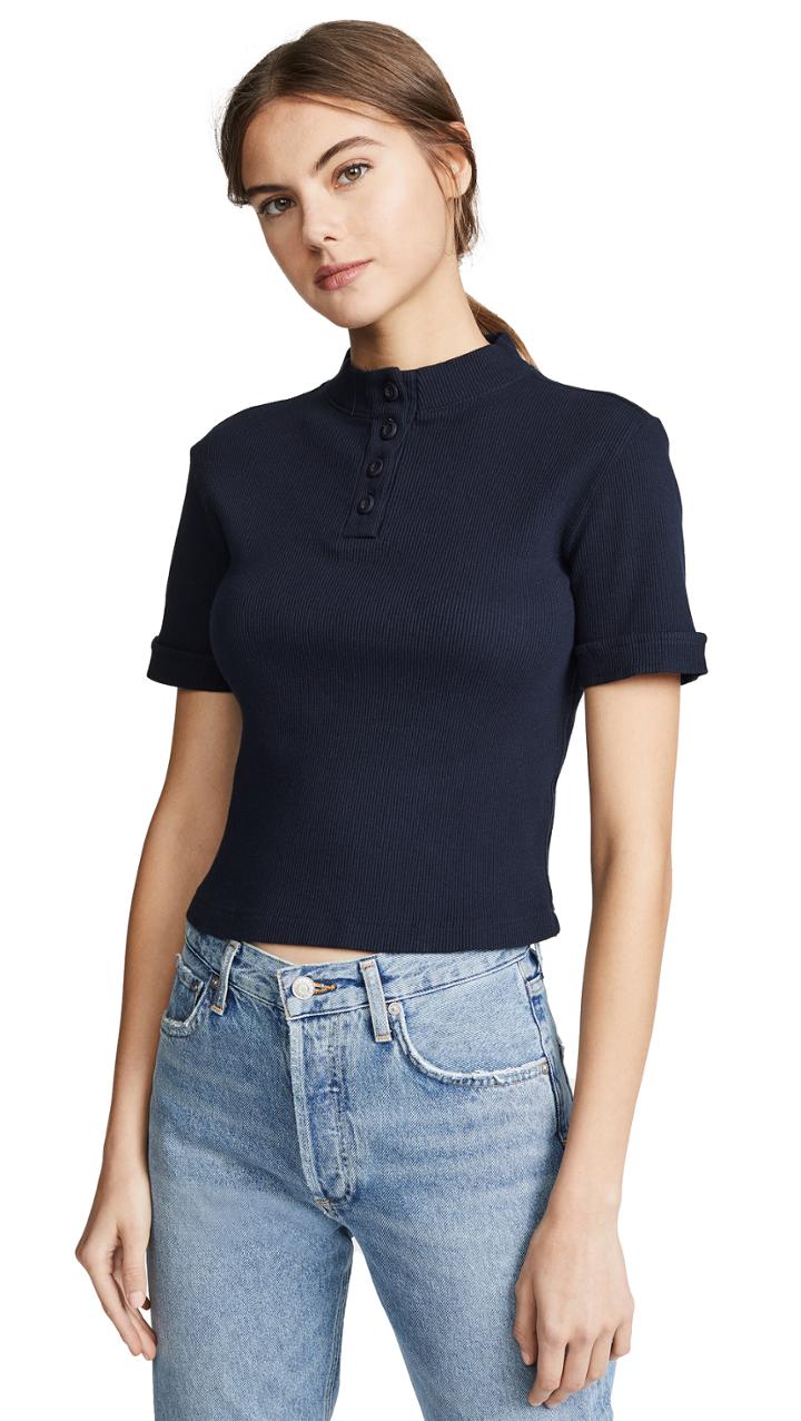 Amo Short Sleeve Rib Top