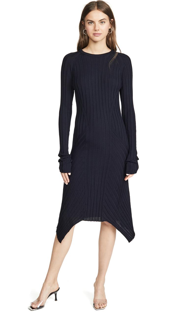 Helmut Lang Fine Wool Rib Dress