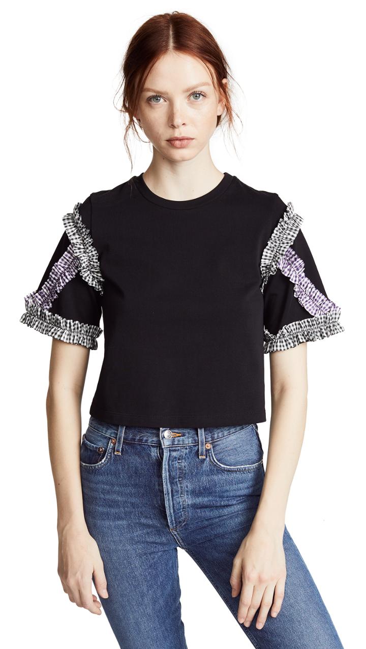 3 1 Phillip Lim Short Sleeve Ruffle Tee