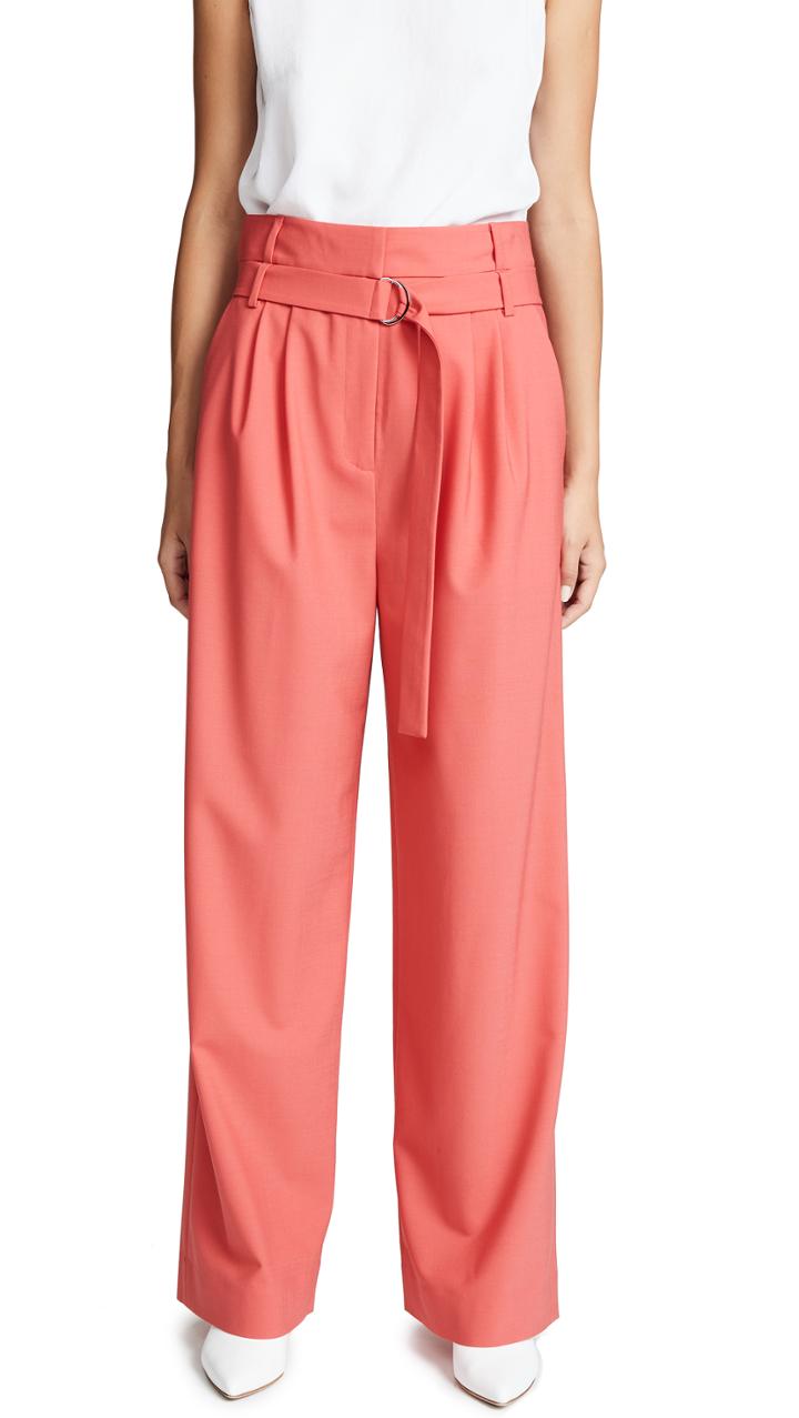 Tibi Stella Pleated Pants With Belt
