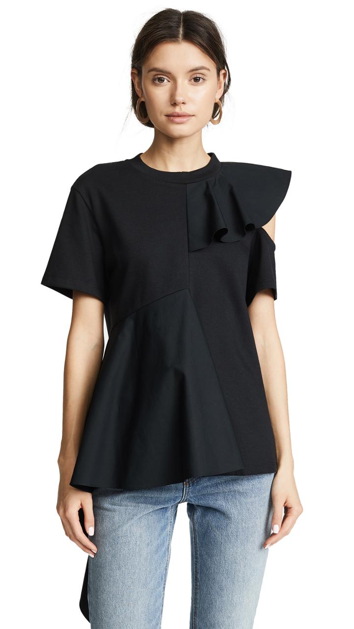Goen J Cold Shoulder Paneled Top