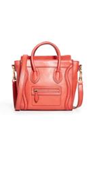 What Goes Around Comes Around Celine Red Smooth Luggage Nano Bag