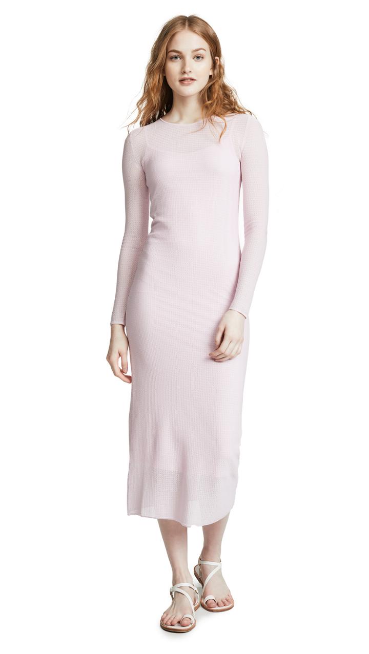 Tse Cashmere Ruched Side Long Sleeve Dress