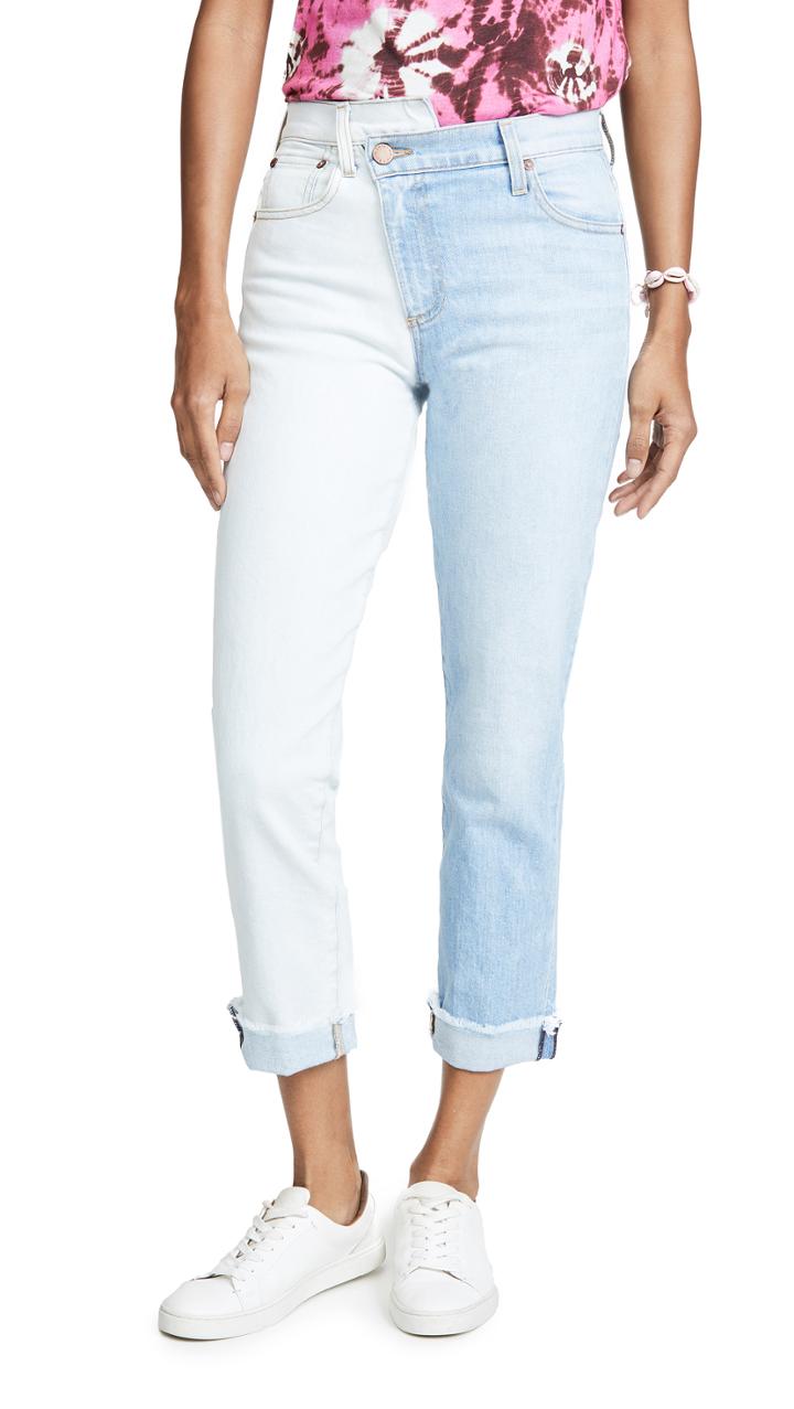 Alice Olivia Jeans Amazing Asymm Slim Straight Jeans