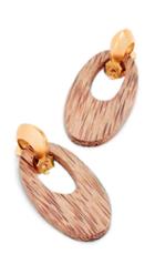 Kenneth Jay Lane Gold And Wood Drop Earrings