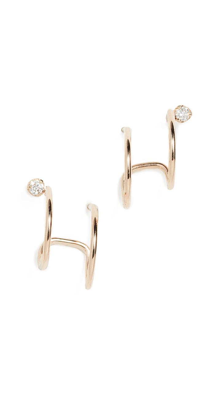 Zoe Chicco 14k Thin Double Hoop Huggie Earrings