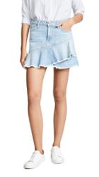 Alice Olivia Jeans Mini Flounce Ruffle Skirt