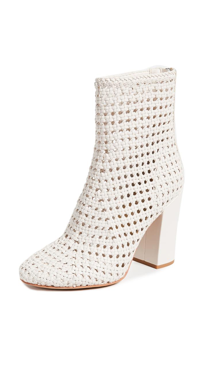 Dolce Vita Scotch Woven Ankle Boots With Block Heel