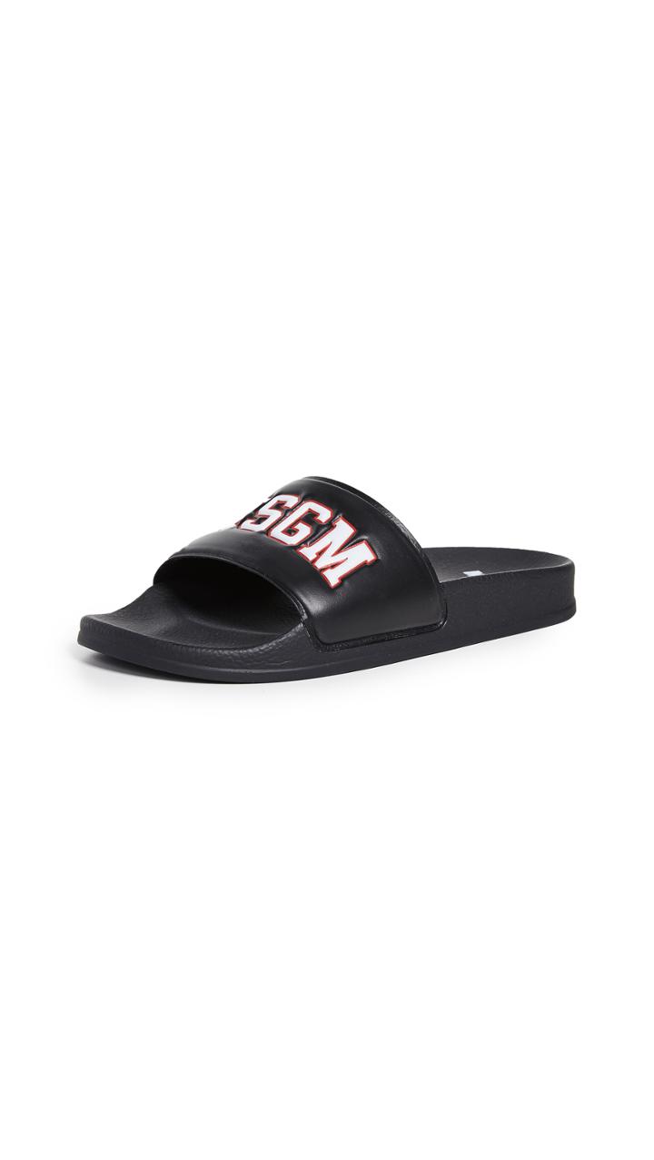 Msgm College Pool Slide Sandals